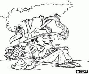 Pintar Un aventurer i els animals