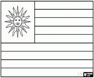 Pintar Bandera d'Uruguai