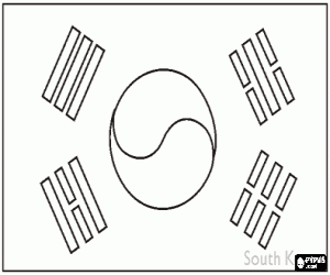 Pintar Bandera de Corea del Sud o Corea