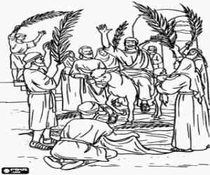 Pintar La benvinguda a Jesús a Jerusalem