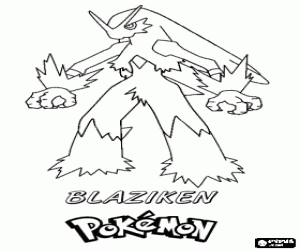 Pintar Blaziken, un Pokémon