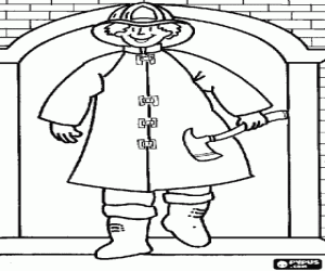 Pintar Bomber amb destral i un edifici