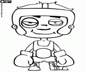 Pintar Un boxador després el combat