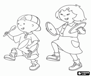 Pintar Caillou i Sara, una banda musical
