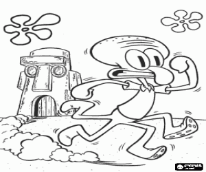 Pintar Calamardo fuig de casa