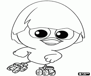 Pintar Calimero amb patins de rodes