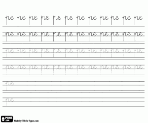 Pintar Cal·ligrafia de la síl·laba PE