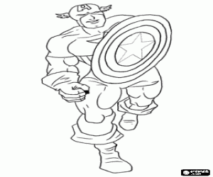 Pintar Capità Amèrica, superheroi