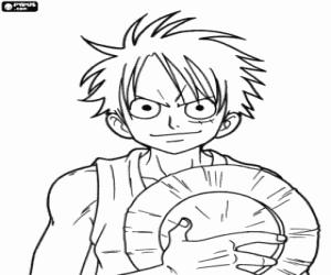 Pintar El capità pirata Monkey Ruffy