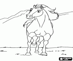 Pintar Cavall al galop en el paisatge