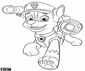 Pintar Chase, el gos policia de Paw Patrol