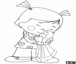 Pintar Chloe abraça la seva manta