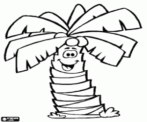 Pintar Cocoter, palmera amb cocos