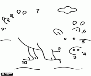 Pintar Connecta els punts per dibuixar un porc