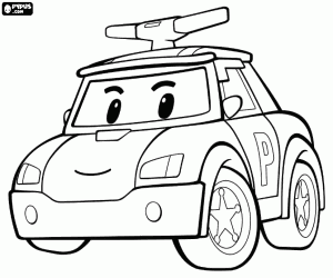 Pintar El cotxe de policia Robocar Poli