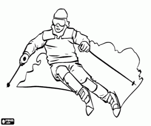 Pintar Un derrapant per a un esquiador