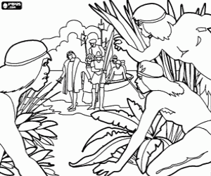 Pintar El desembarcament de Cristòfor Colom