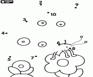 Pintar Dibuix per punts d'animal i flor