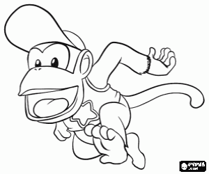 Pintar Diddy Kong, un ximpanzé
