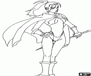 Pintar Una dona samurai amb una katana