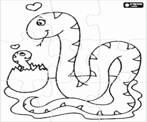 Pintar Dues serps, un trencaclosques