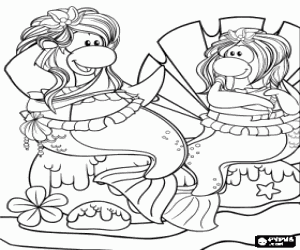 Pintar Dues sirenes del Club Penguin