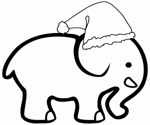 Pintar Un elefant amb barret de Nadal