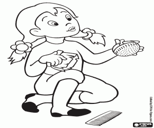 Pintar Ella amb els raspalls del cavall