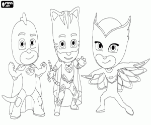 Pintar Equip de superherois de PJ Masks