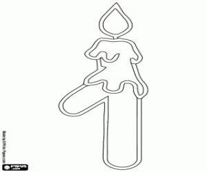 Pintar Una espelma i el número 1