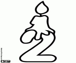 Pintar Una espelma i el número dos