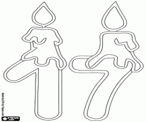 Pintar Les espelmes del número disset