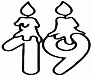 Pintar Espelmes i número dinou, línia gruixuda