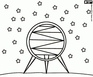 Pintar Estació espacial en un planeta