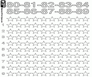 Pintar Estrelles a comptar de 80 a 89