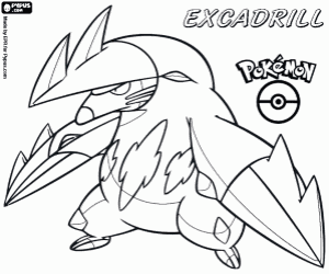 Pintar Excadrill, un Pokémon subterrani