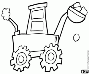 Pintar Una excavadora carregada amb pedres