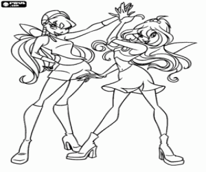 Pintar Fadas de Winx Club, Bloom y Stella