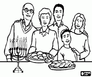 Pintar Una família en la Hanukkah