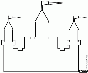 Pintar Façana d'un castell, contorn