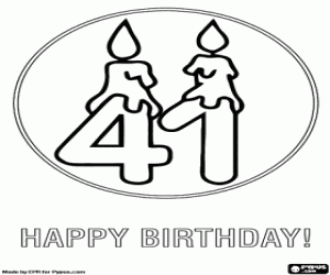 Pintar Felicitacions pels 41 anys d'edat