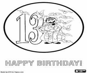 Pintar Felicitació de 13 anys, el comte Dràcula