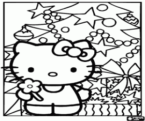 Pintar Felicitació de Nadal de Hello Kitty