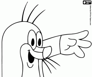 Pintar Feliç salutació del petit talp Krtek