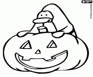 Pintar Festa de Halloween de Club Penguin