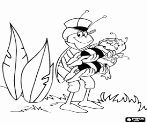 Pintar Flip amb Maya i Willy en braços