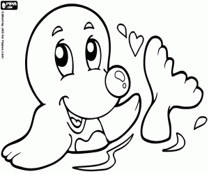 Pintar Una foca a l'aigua