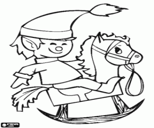 Pintar Follet de Nadal i el cavall de fusta