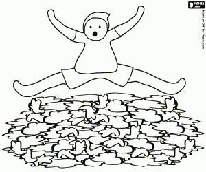 Pintar Fulles seques de tardor i el nen