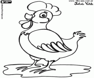 Pintar La gallina, un animal de granja